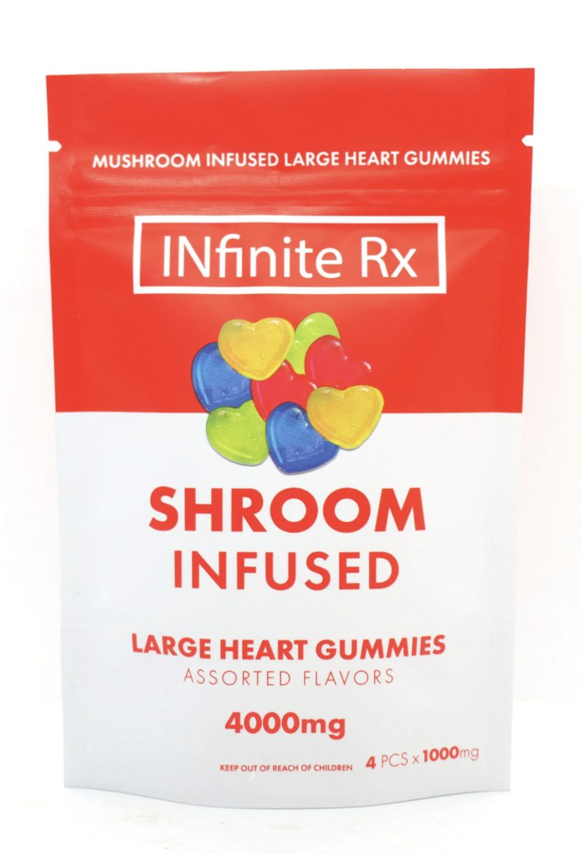 INfinite Rx Shrooms Infused Albino Penis Envy Edition Large Heart Gummies – A special blend made with the infamous Albino Penis Envy (A.P.E) mushroom!
